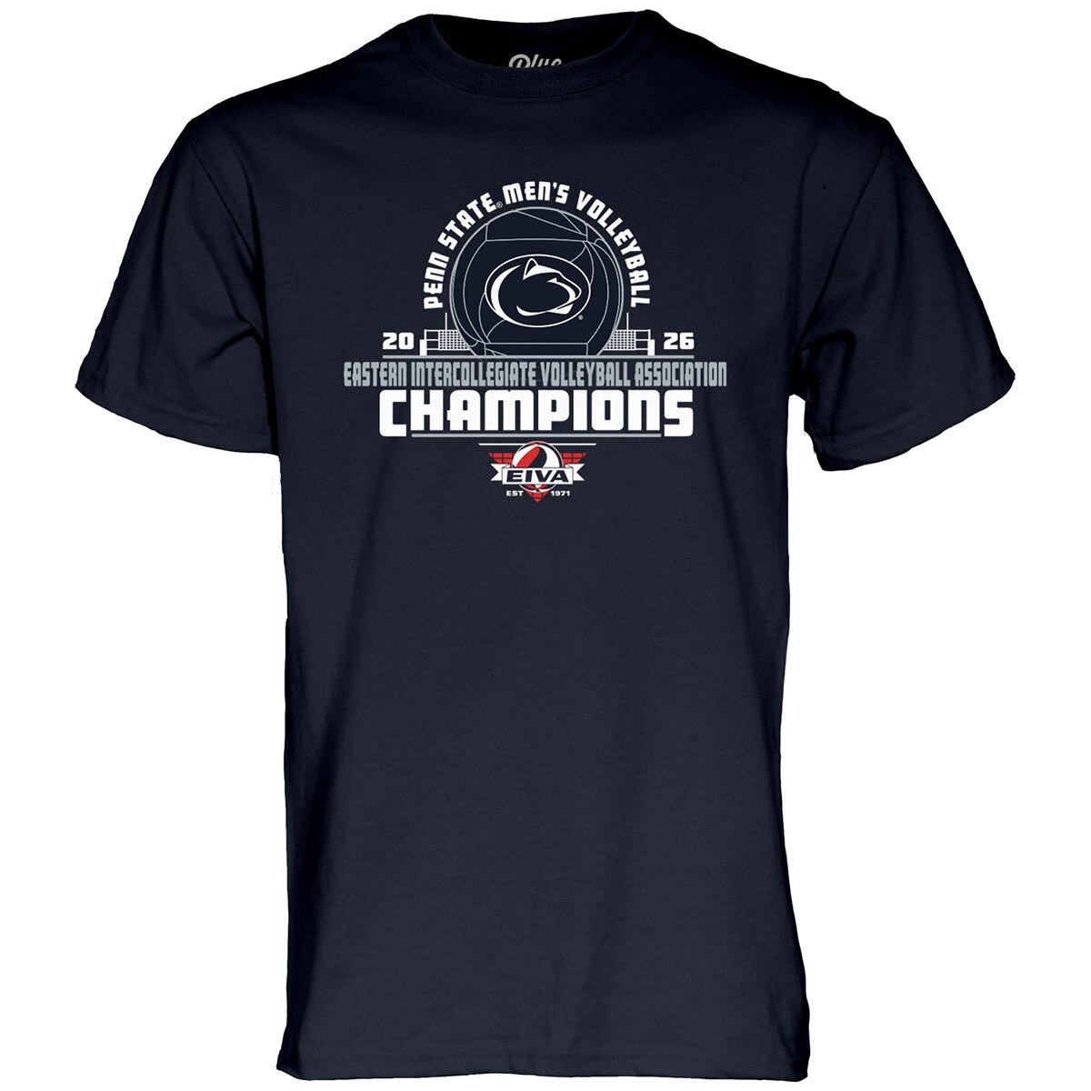 navy short sleeve t-shirt Penn State Men's Volleyball 2026 EIVA Champions